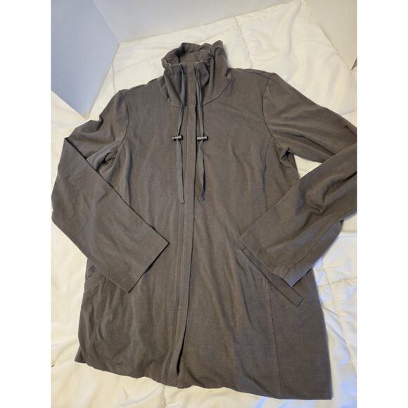 Eileen Fisher Organic Cotton Full Zip Sweatshirt Jacket Sz S M Travel Outdoor - Picture 1 of 8